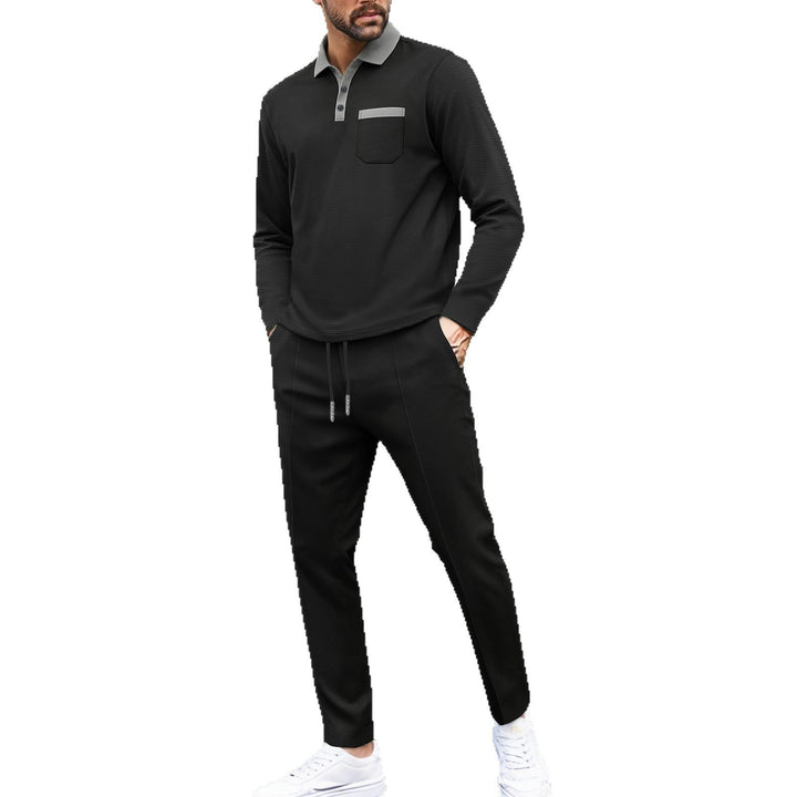 Herren lässiges Langarmshirt mit modernem Kragen Echoarchiv