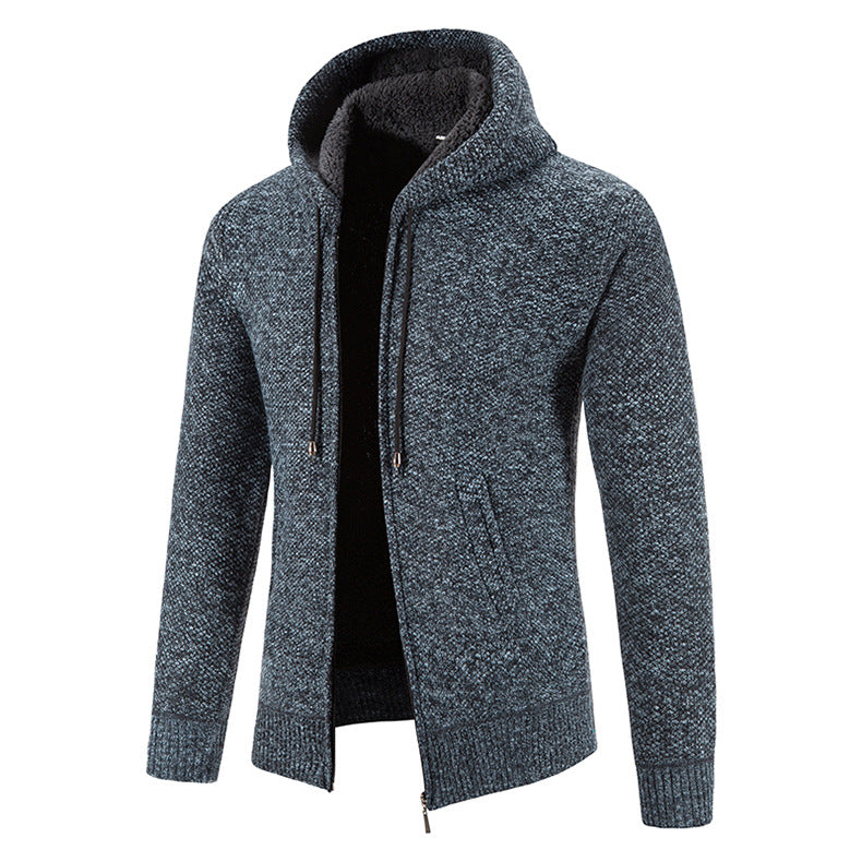 Herren Strickjacke mit moderner Kapuze und strukturiertem Design Echoarchiv