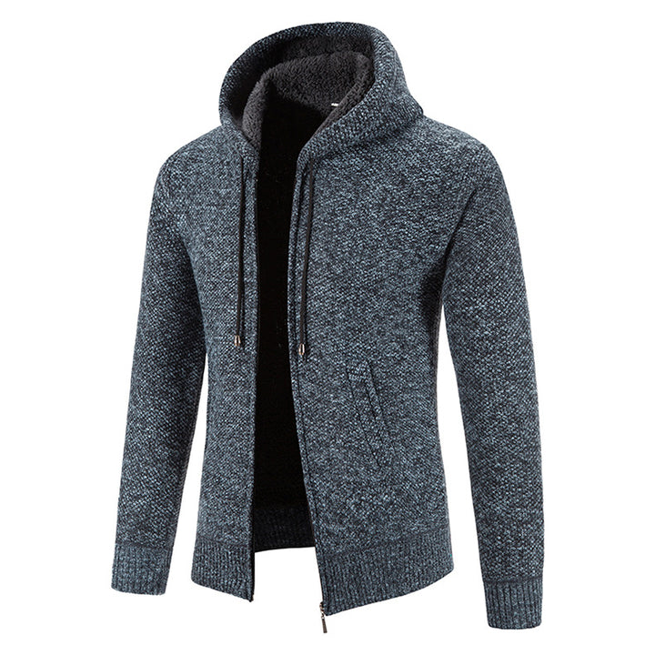 Herren Strickjacke mit moderner Kapuze und strukturiertem Design Echoarchiv
