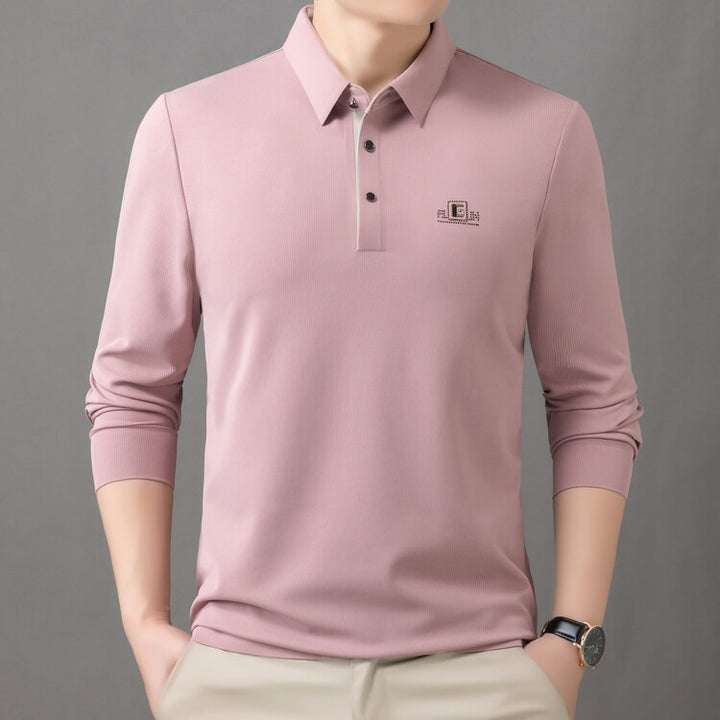 Herren hochwertiges Langarm Poloshirt mit feuchtigkeitsregulierendem Material und elegantem Kragen Echoarchiv