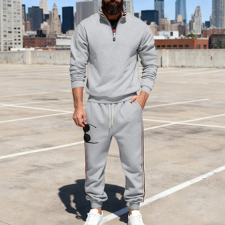 Herren nan stylisches Jogginganzug-Set mit Halbzip, gestreiften Seitenstreifen und konischer Joggerhose Echo Archiv
