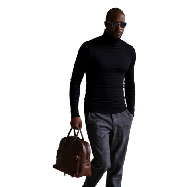 Herren rollkragen pullover mit feiner Struktur Echoarchiv