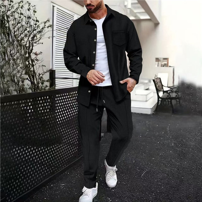 Herren lässiges Freizeithemd und Hose Set Echoarchiv
