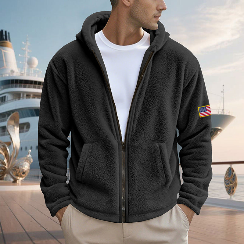 Herren Fleecejacke mit durchgehendem Reißverschluss und praktischen Taschen Echoarchiv