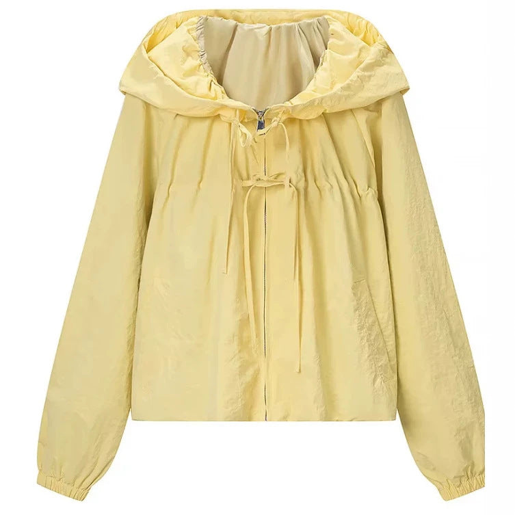 Damen Kurz geschnittene Wollmix-Jacke mit Stehkragen, Reißverschluss und Ballonärmeln Echo Archiv