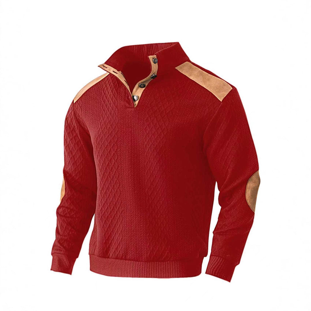 Herren Strickpullover mit einzigartigem Stehkragen und modischen Details Echoarchiv