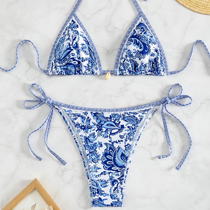 Damen Triangel-Bikini mit floralen Mustern Echo Archiv