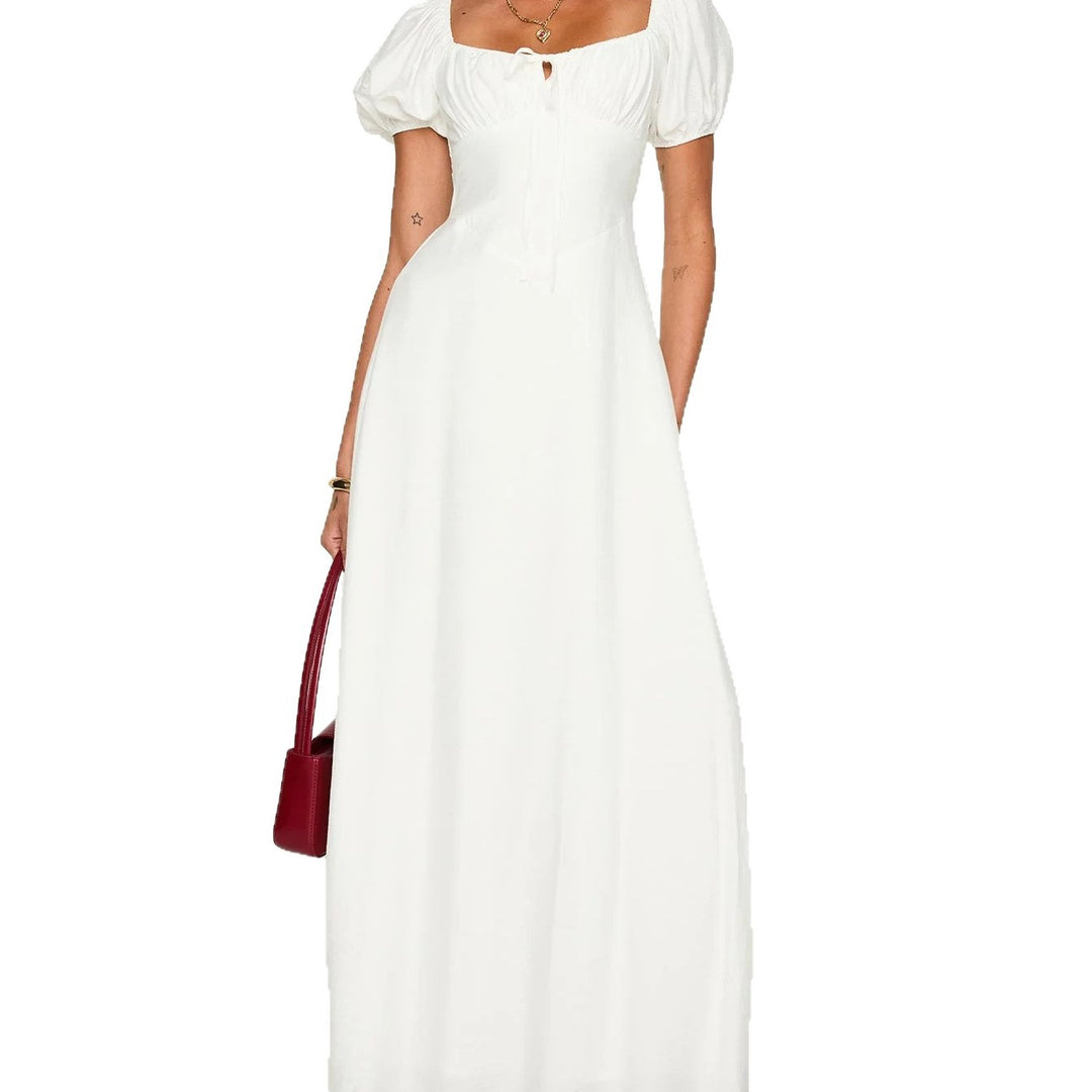 Damen Maxikleid mit Puffärmeln und elegantem Ausschnitt Echo Archiv