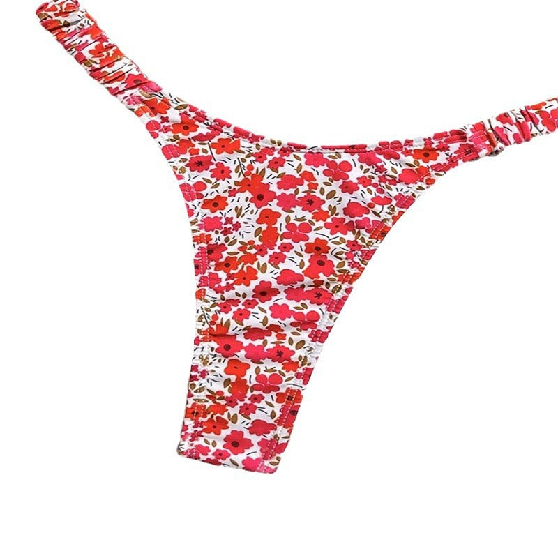 Damen Triangel-Bikini mit buntem Blumendesign und verstellbaren Trägern Echo Archiv
