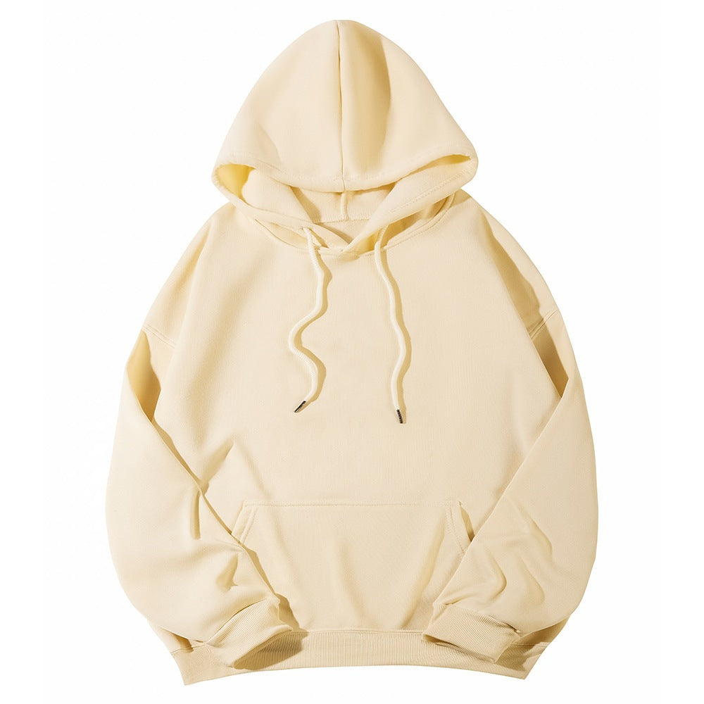 Unisex minimalistischer Kapuzenpullover mit verlängertem Rücken und Kängurutasche Echo Archiv