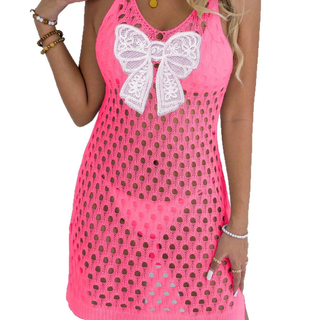 Damen luftiger Häkel-Strandkleid mit dekorativer Schleife Echo Archiv