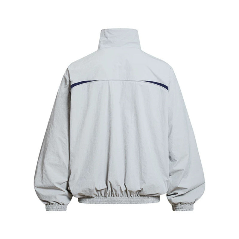 Herren Leichte Windbreakerjacke mit Stehkragen, elastischem Saum und Relaxed-Fit Echoarchiv