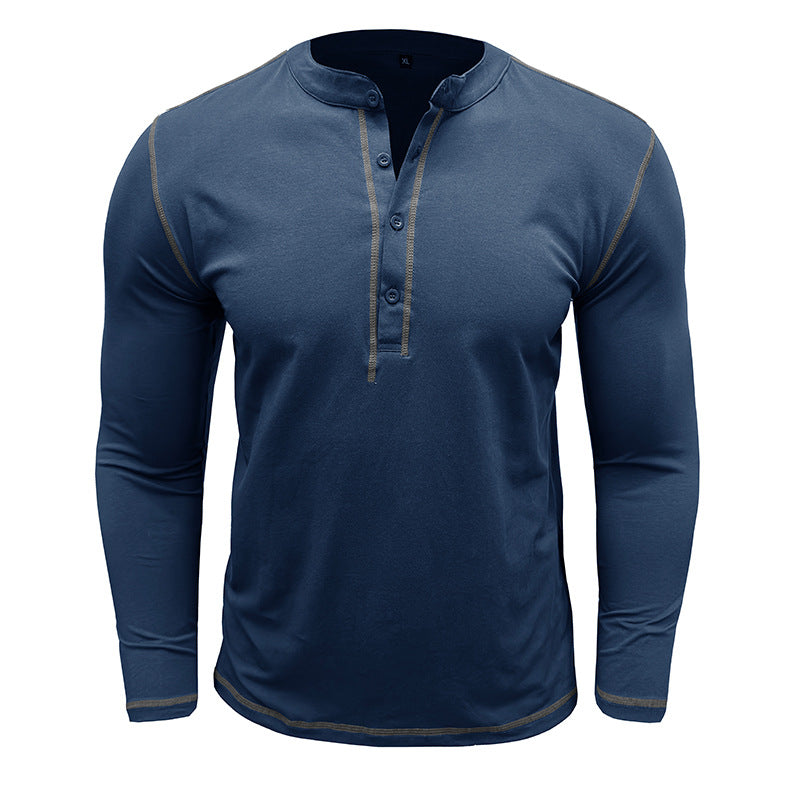 Herren Langarmshirt mit modischem Henley-Kragen und atmungsaktiver Stofftechnologie Echoarchiv