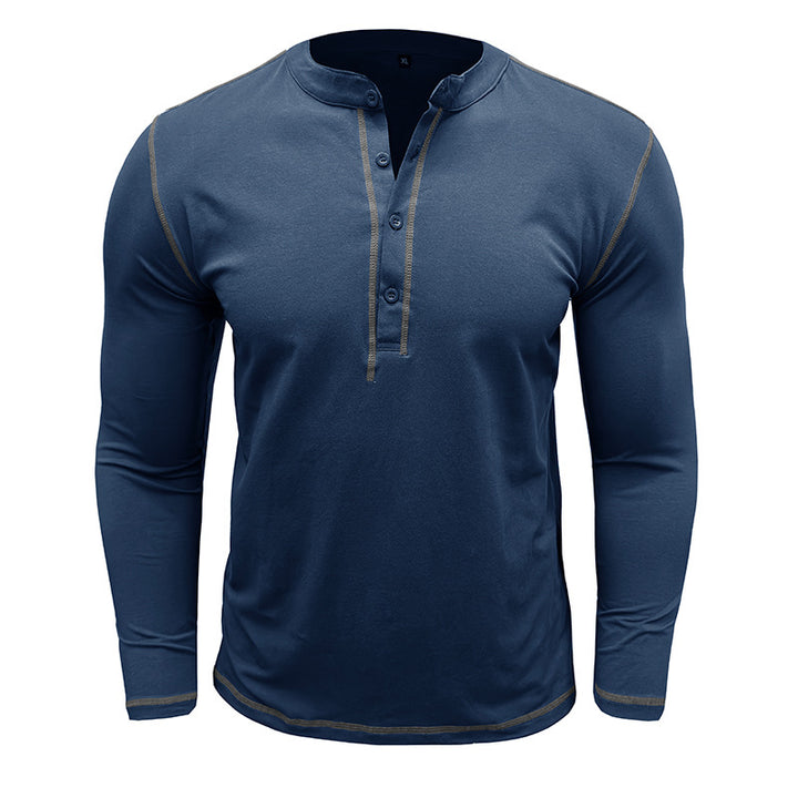 Herren Langarmshirt mit modischem Henley-Kragen und atmungsaktiver Stofftechnologie Echoarchiv