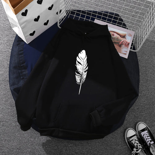 Damen Kapuzenpullover mit Fingerherz-Print, Oversize-Schnitt und Kängurutasche – Auréline
