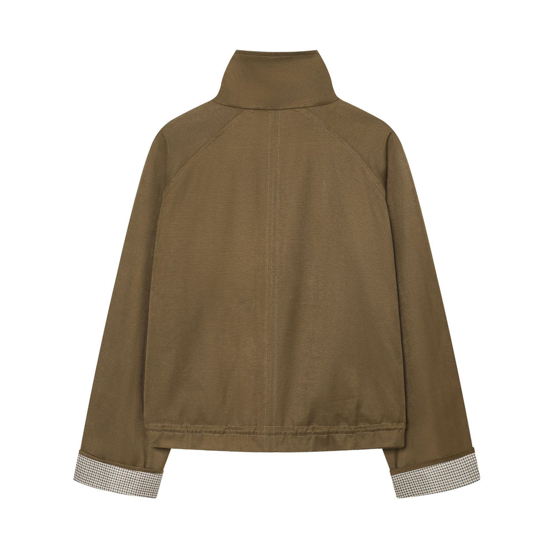 Damen Cropped Field‑Jacke im Utility‑Look mit hohem Stehkragen und Kordelzug Echo Archiv