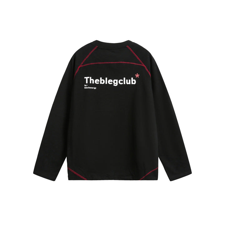 Unisex Relaxed‑Fit Langarmshirt mit Rundhalsausschnitt, kontrastierenden Flatlocknähten und weichem Loopback-Finish Echoarchiv