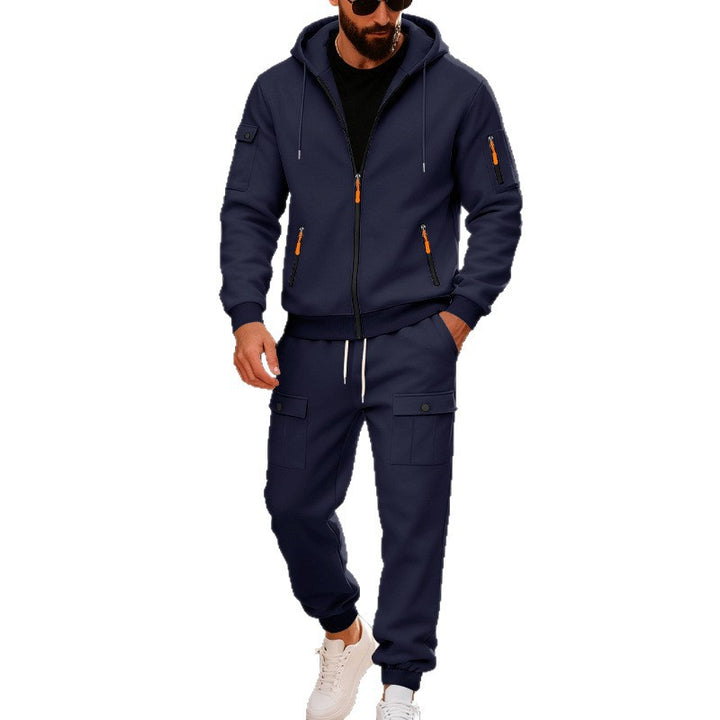 Herren stylisches Zweiteiliges Jogginganzug mit Kapuze und praktischen Taschen Echoarchiv