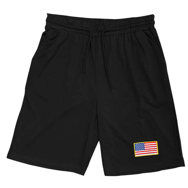 Herren sportliches Tanktop und Shorts-Set mit dekorativem Flaggenmotiv Echoarchiv