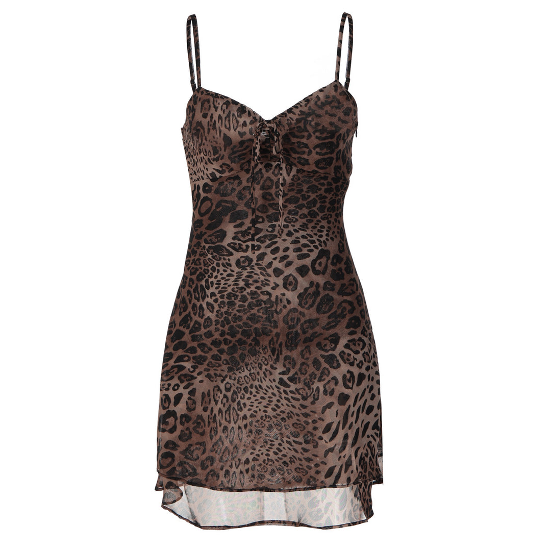 Damen Nachtkleid mit tierischem Muster und zartem Spaghettiträgerschnitt Echo Archiv