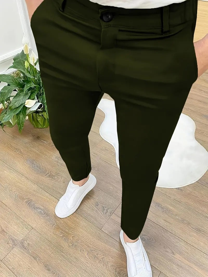 Herren Elegante Slim-Fit Anzughose aus hochwertigem Gewebe Echoarchiv