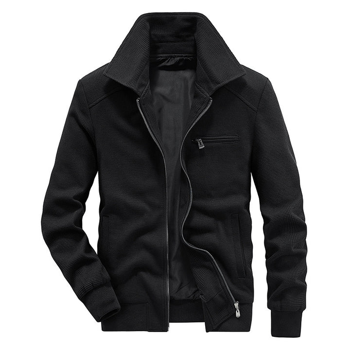 Herren Waffelstrick-Blouson mit Stehkragen, Reißverschluss und Brusttasche Echo Archiv