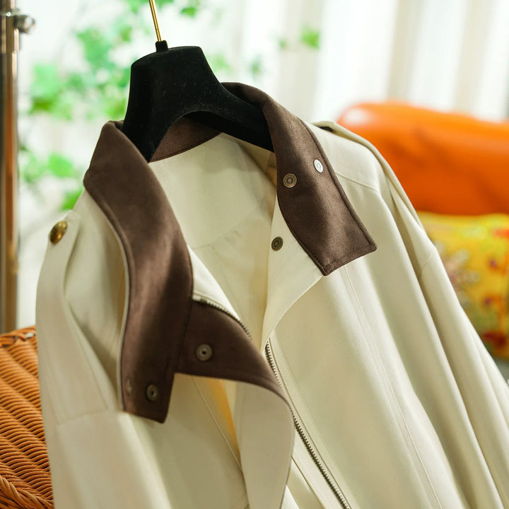 Damen Modische und elegante Kurzjacke mit samtigem Kragen Echoarchiv