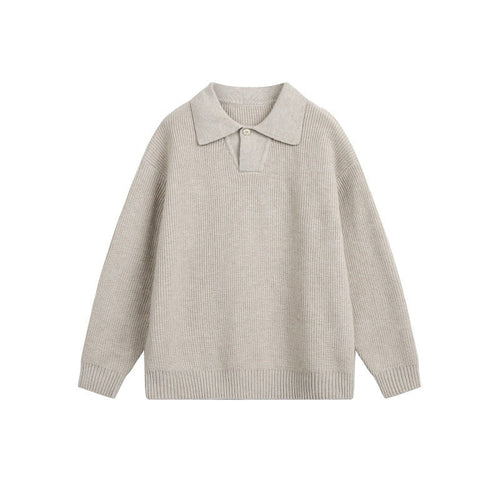 Damen Grobstrick-Polo mit Kentkragen und Oversize-Silhouette Echoarchiv