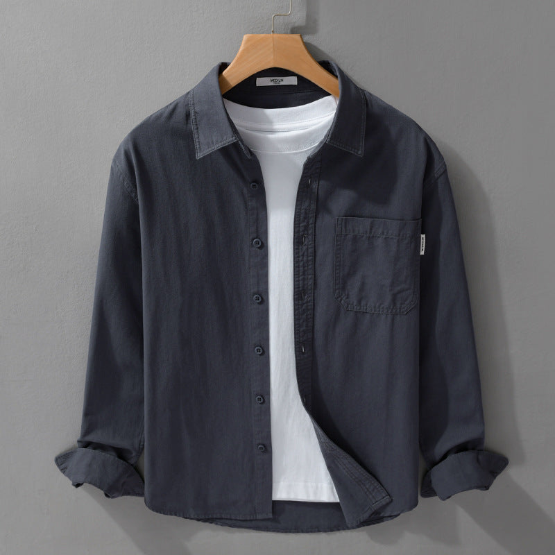 Herren Leichtes Baumwoll-Overshirt mit Brusttasche und Relaxed‑Fit Echoarchiv