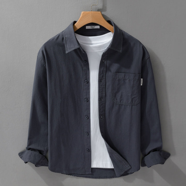 Herren Leichtes Baumwoll-Overshirt mit Brusttasche und Relaxed‑Fit Echoarchiv