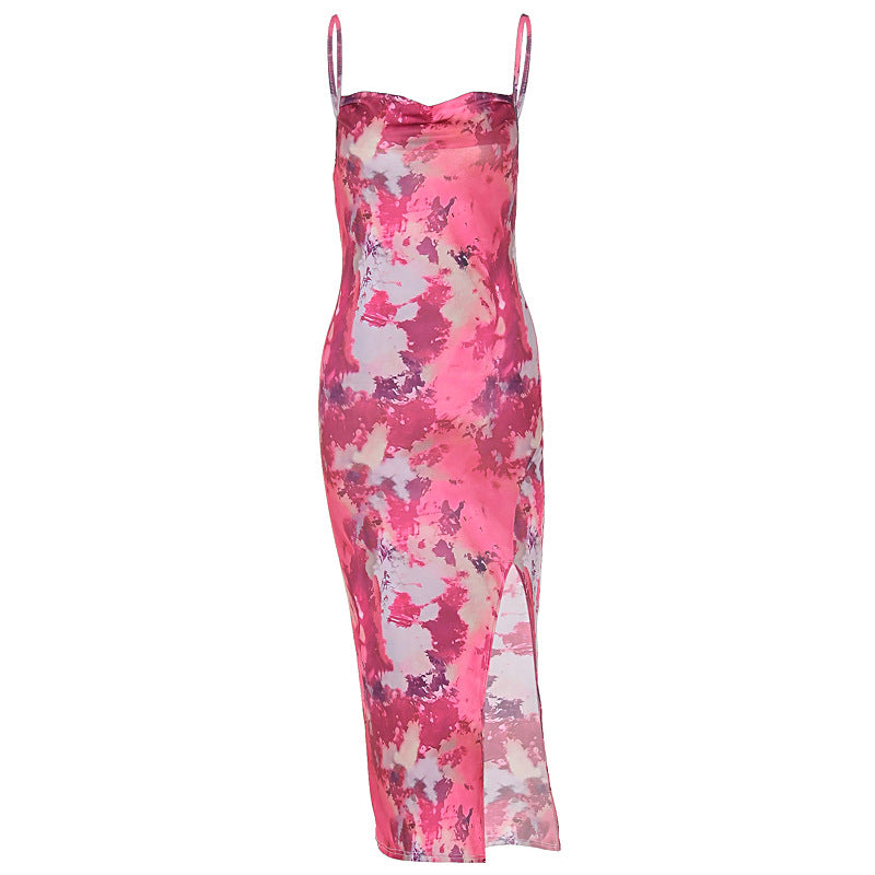 Damen Midi-Kleid mit asymmetrischem Saum und floralem Muster Echo Archiv