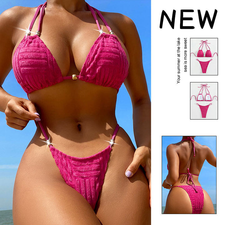 Damen Triangel-Bikini mit strukturierter Textur Echo Archiv