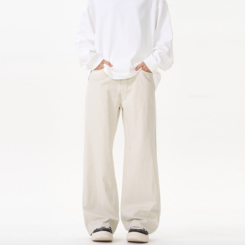 Unisex Weit geschnittene Chinohose mit tiefem Schritt und lässigem Bund Echo Archiv