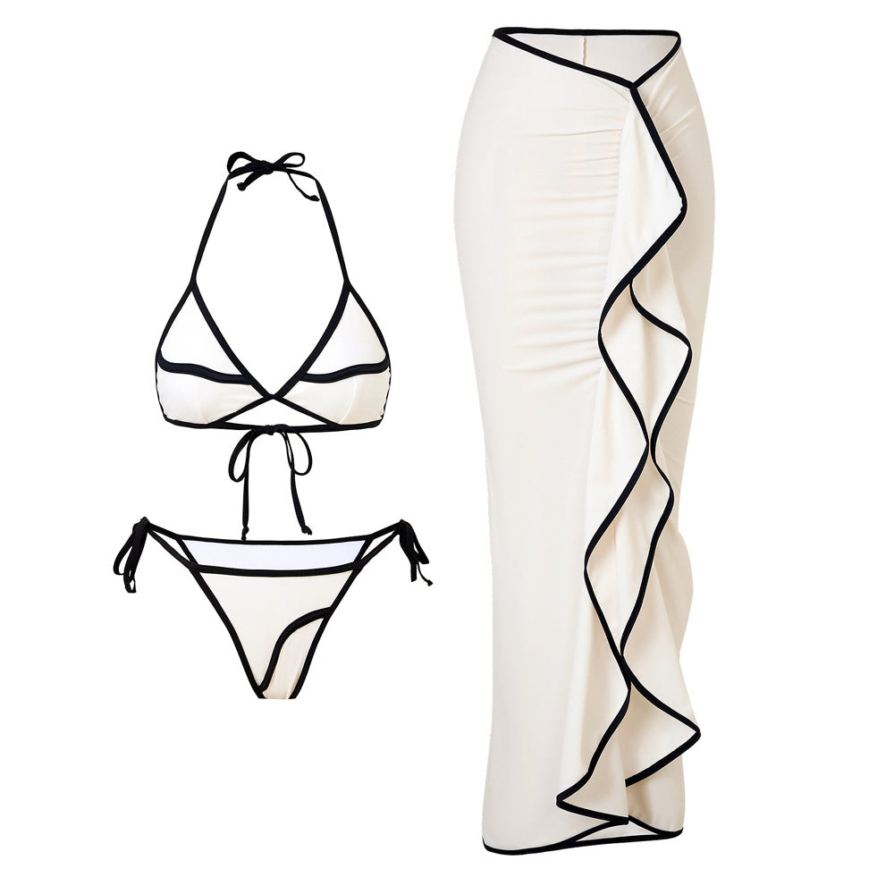 Damen Bikini-Set mit asymmetrischem Rock und verstellbarem Triangel-Oberteil Echo Archiv