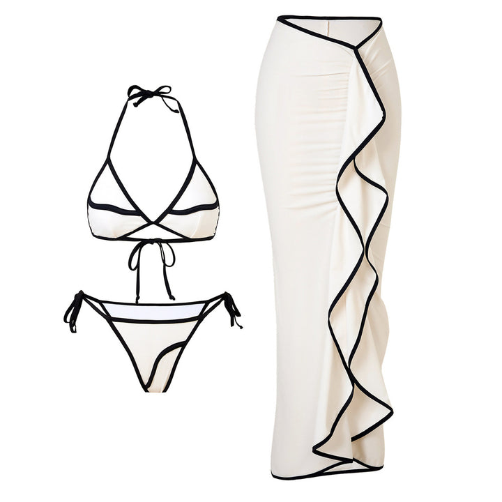 Damen Bikini-Set mit asymmetrischem Rock und verstellbarem Triangel-Oberteil Echo Archiv