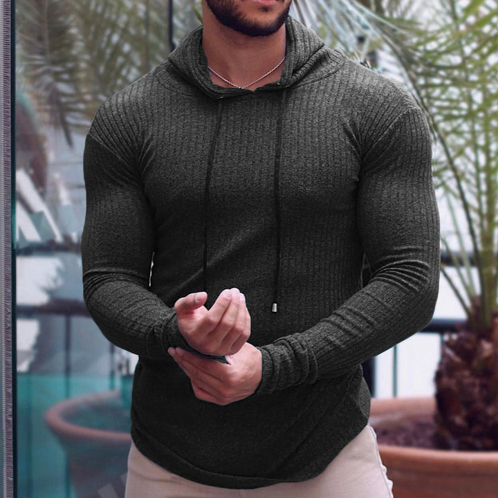 Herren lässiger Hoodie mit strukturierter Ripp-Optik Echoarchiv