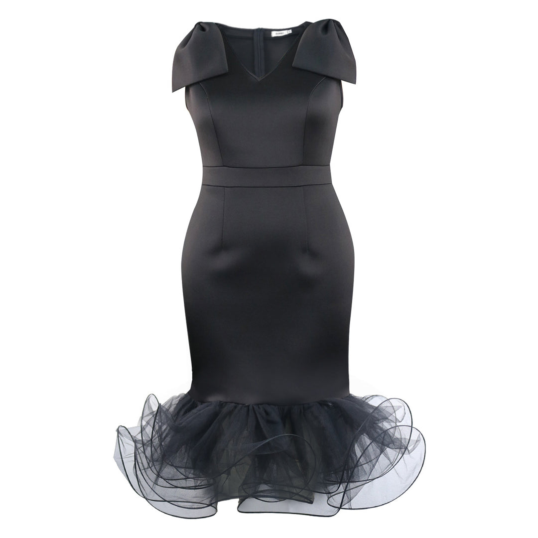 Damen elegantes Kleid mit innovativen Tüllrüschen Echo Archiv