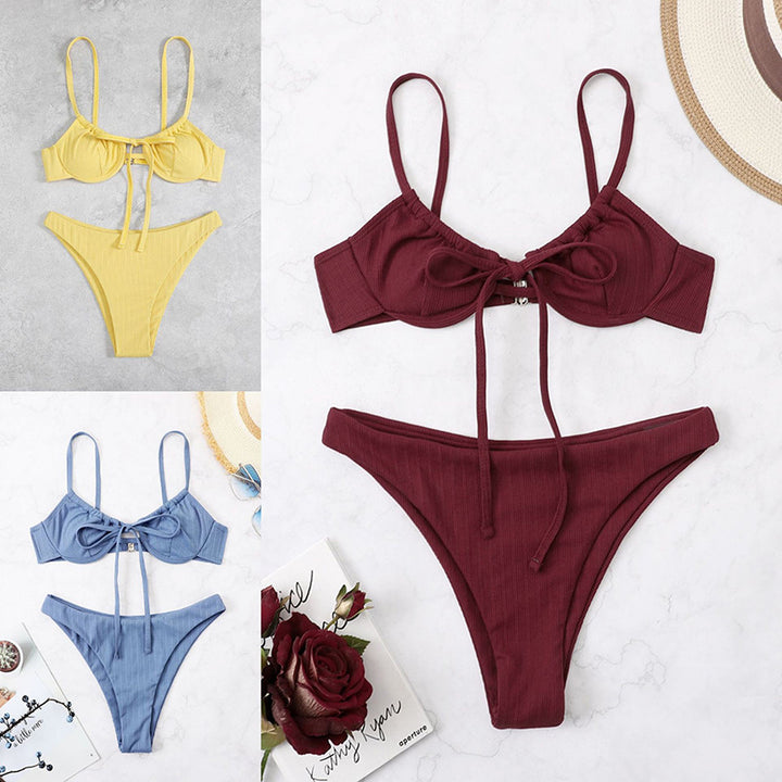 Damen Bikini-Set mit verstellbaren Trägern und raffinierten Rüschendetails Echo Archiv
