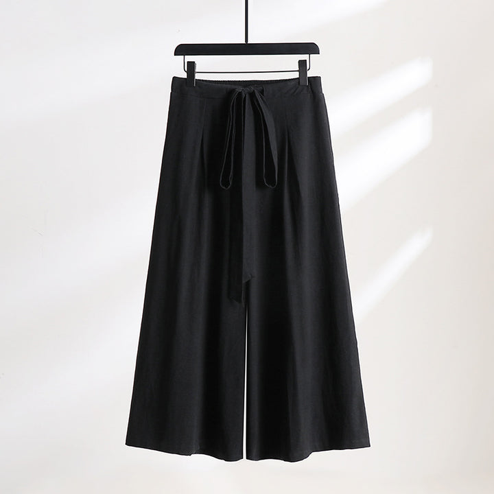 Damen Palazzo-Culotte mit elastischem Bund und Bindegürtel Echoarchiv