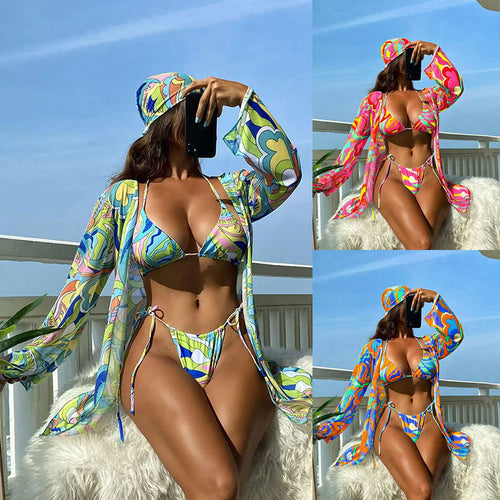 Damen Bikini-Set mit stylischem Cover-Up und funkelndem Design Echo Archiv