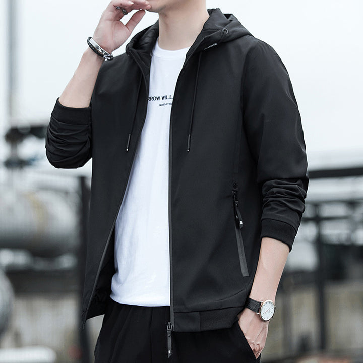 Herren Urbaner Softshell-Hoodie mit getapten Nähten, verstellbarer Kapuze und Zipper-Taschen Echoarchiv