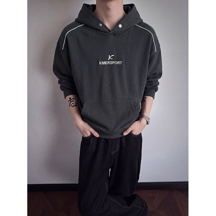 Herren Lässiger Kapuzenpullover im Sportstyle mit Kontrastpaspel und Kängurutasche Echoarchiv