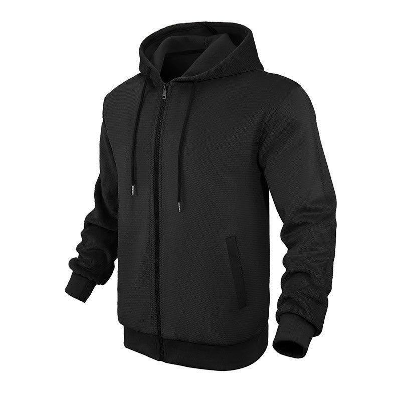 Herren sportlicher Zip-Hoodie aus atmungsaktivem Material mit Taschen Echoarchiv