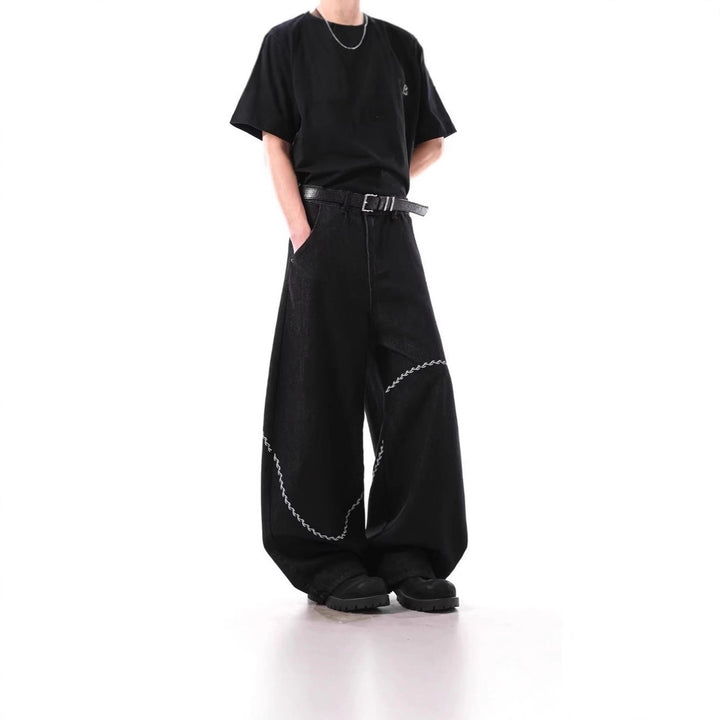 Herren Modische Weitbein-Hose mit einzigartigem Design Echoarchiv