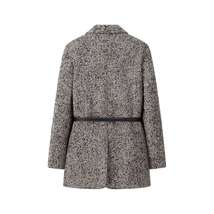 Damen Taillierter Bouclé‑Tweed‑Mantelblazer mit schmalem Taillengürtel Echo Archiv