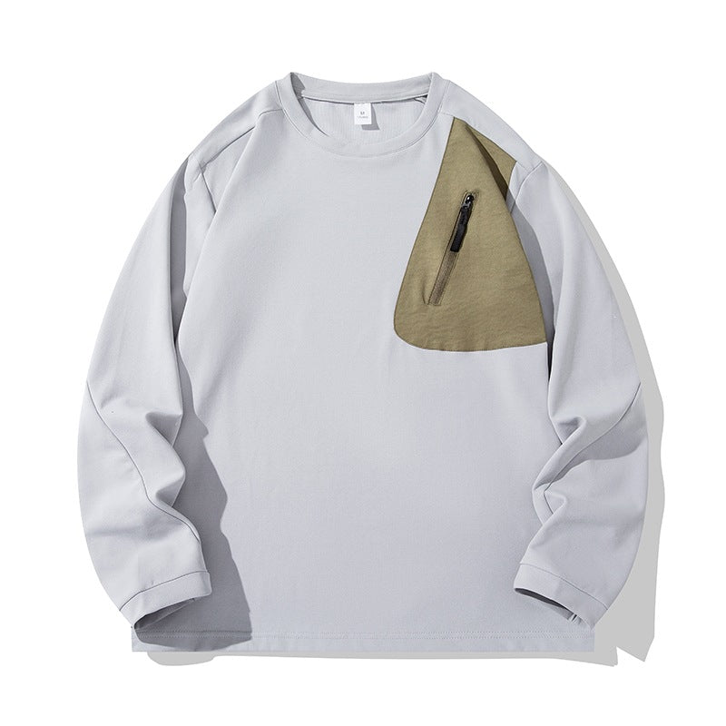 Unisex Oversize Langarm‑Sweatshirt mit Brustreißverschlusstasche und Rundhalsausschnitt Echoarchiv