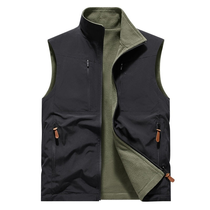 Herren Winddichte Softshell‑Weste mit Fleece‑Futter & Multifunktionstaschen Echoarchiv