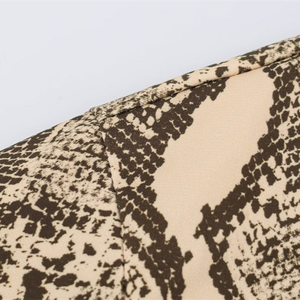 Damen Oversize-Bomberjacke mit Schlangenprint und elastischem Saum Echo Archiv