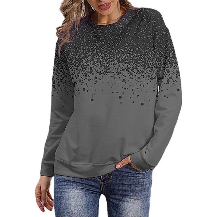Damen Sweatshirt mit Farbverlauf-Punktdruck und Rundhalsausschnitt Echoarchiv