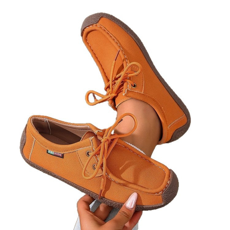 Damen Canvas-Mokassin-Slipper mit Schnürung und gepolsterter Komfortsohle – Lioré